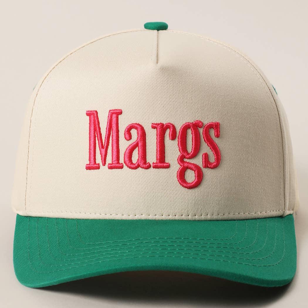 Margs Embroidered Canvas Two-Tone Trucker Hat: BUTTER YELLOW / One Size