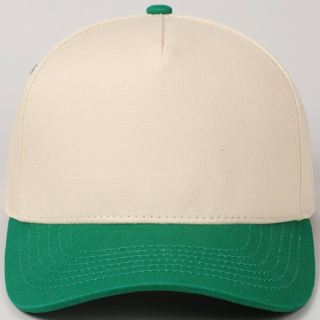 Plain Two-Tone Canvas Cotton Trucker Hat: SKY BLUE / ONE SIZE