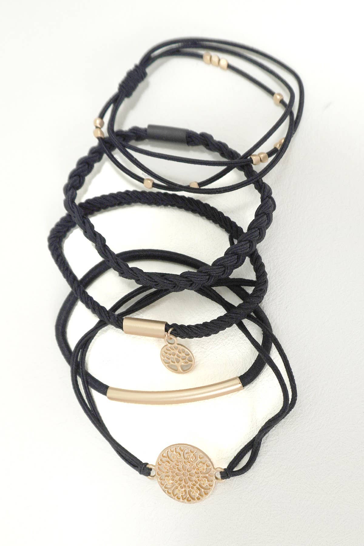 BOHO DUAL FUNCTION KNOT BRACELET HAIR TIES | 40BH100: Pink