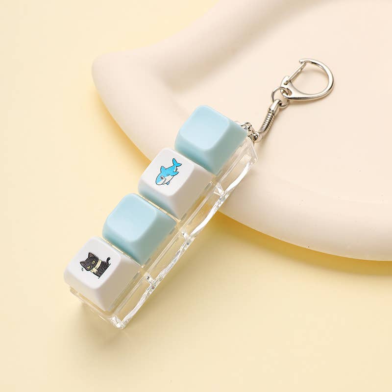 Printed Keyboard Fidget Stress Relief Keychain | 40KC205: F