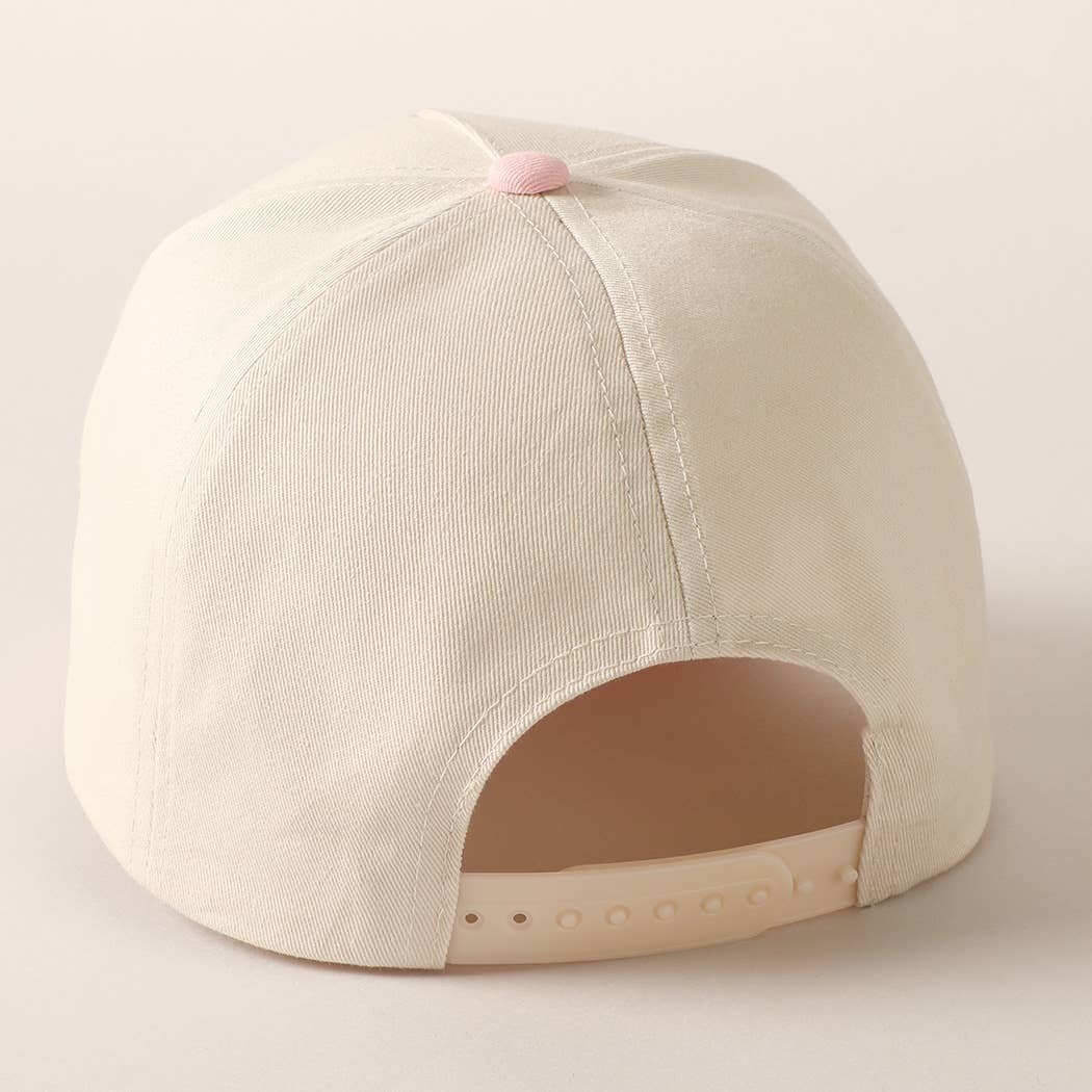 Put it on my husband's tab Embroidery Canvas Cap: Pink / ONE SIZE