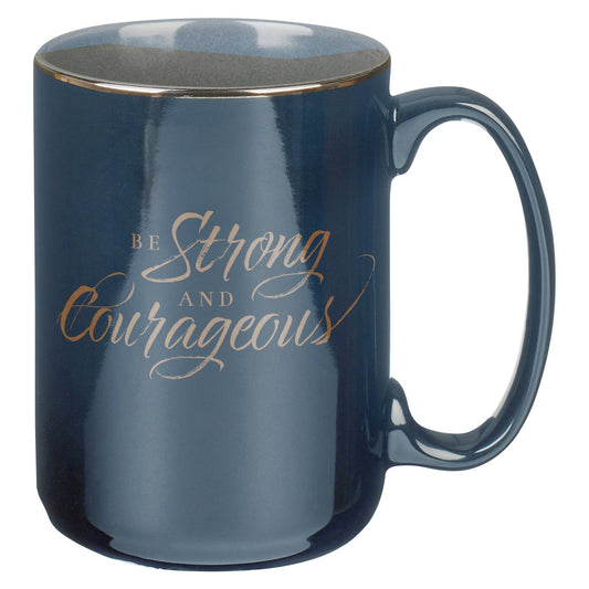 Mug Navy Be Strong and Courageous Joshua 1:9