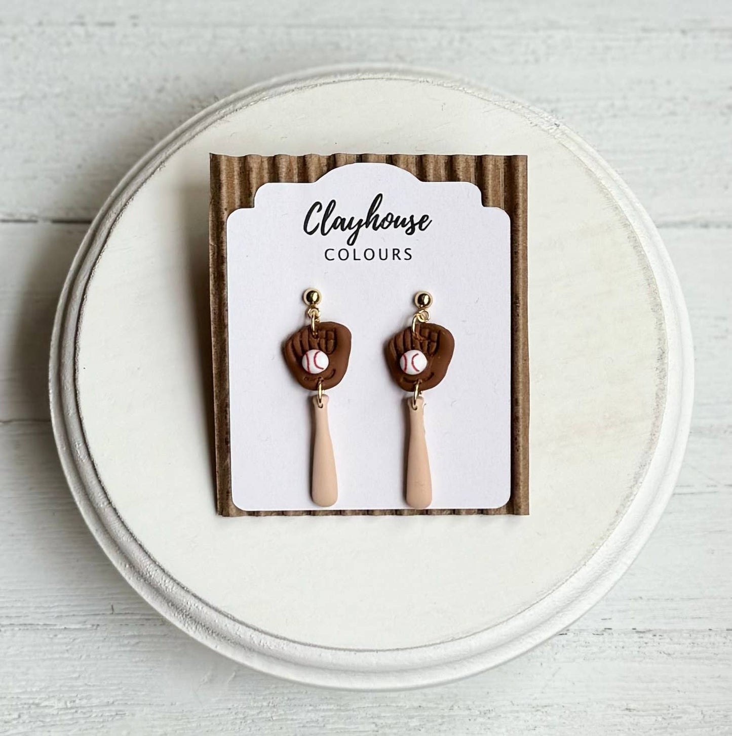 Baseball Earrings: Baseball Hoops