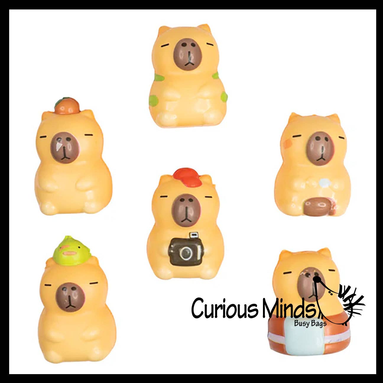 1 Capybara Dressed Mini Slow Rise Squishy Toy - Memory Foam