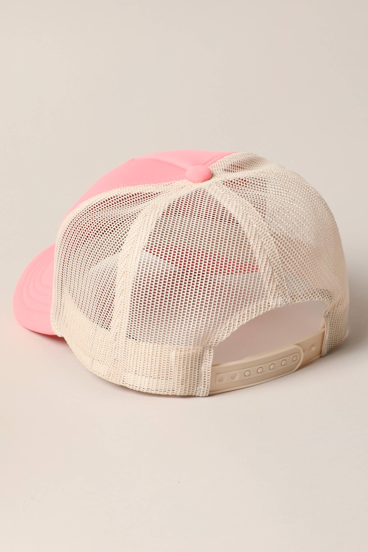 Plain Foam Rope Mesh Back Trucker Hat : BLK-STN / ONESIZE