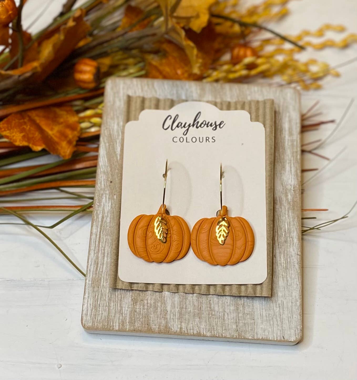 Pumpkin Hoops with gold leaf : Pumpkin