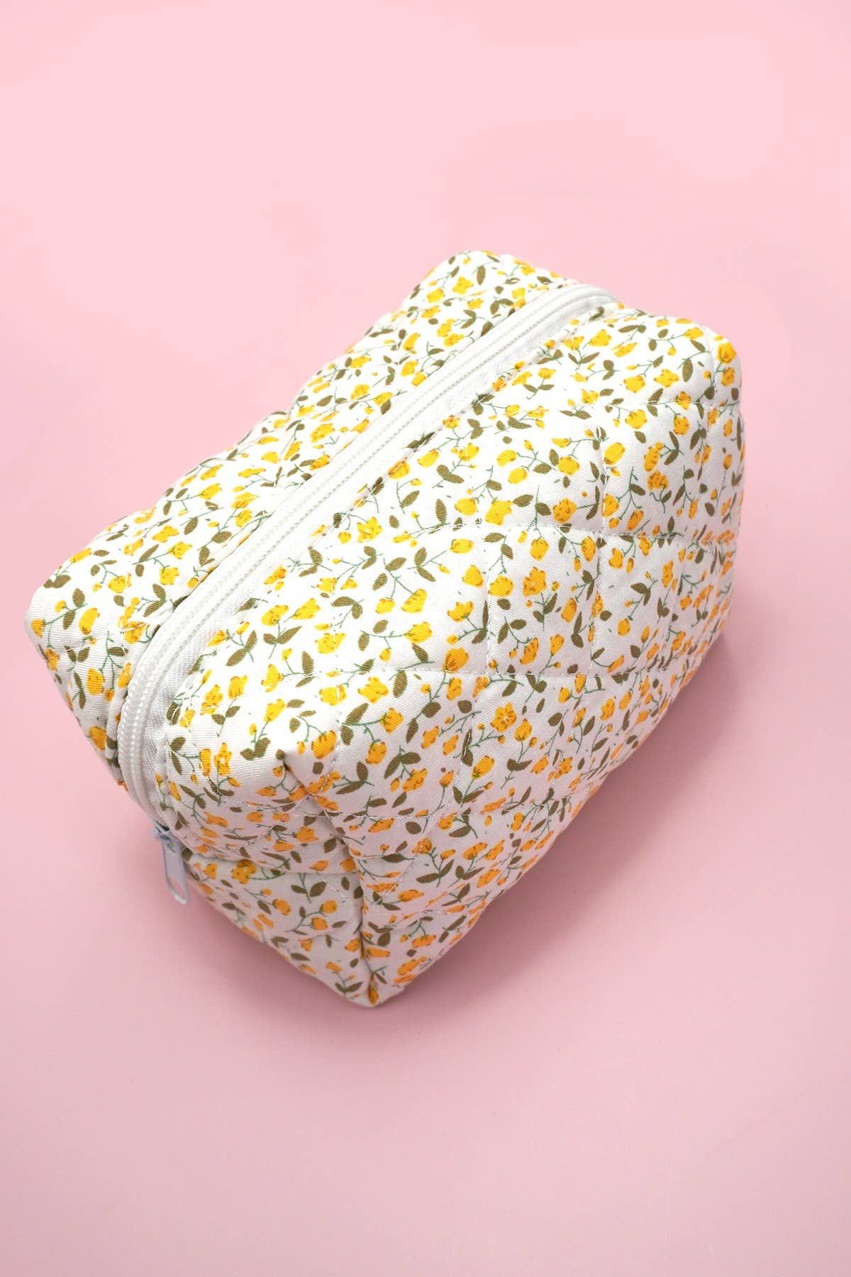 DITSY QUILTED COTTON FLORAL COSMETIC POUCH BAG | 40P557: Pink