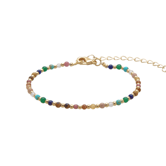 Master Healer 2mm Metal Accent Healing Bracelet: Gold