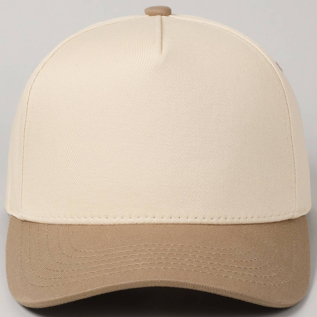 Plain Two-Tone Canvas Cotton Trucker Hat: SKY BLUE / ONE SIZE