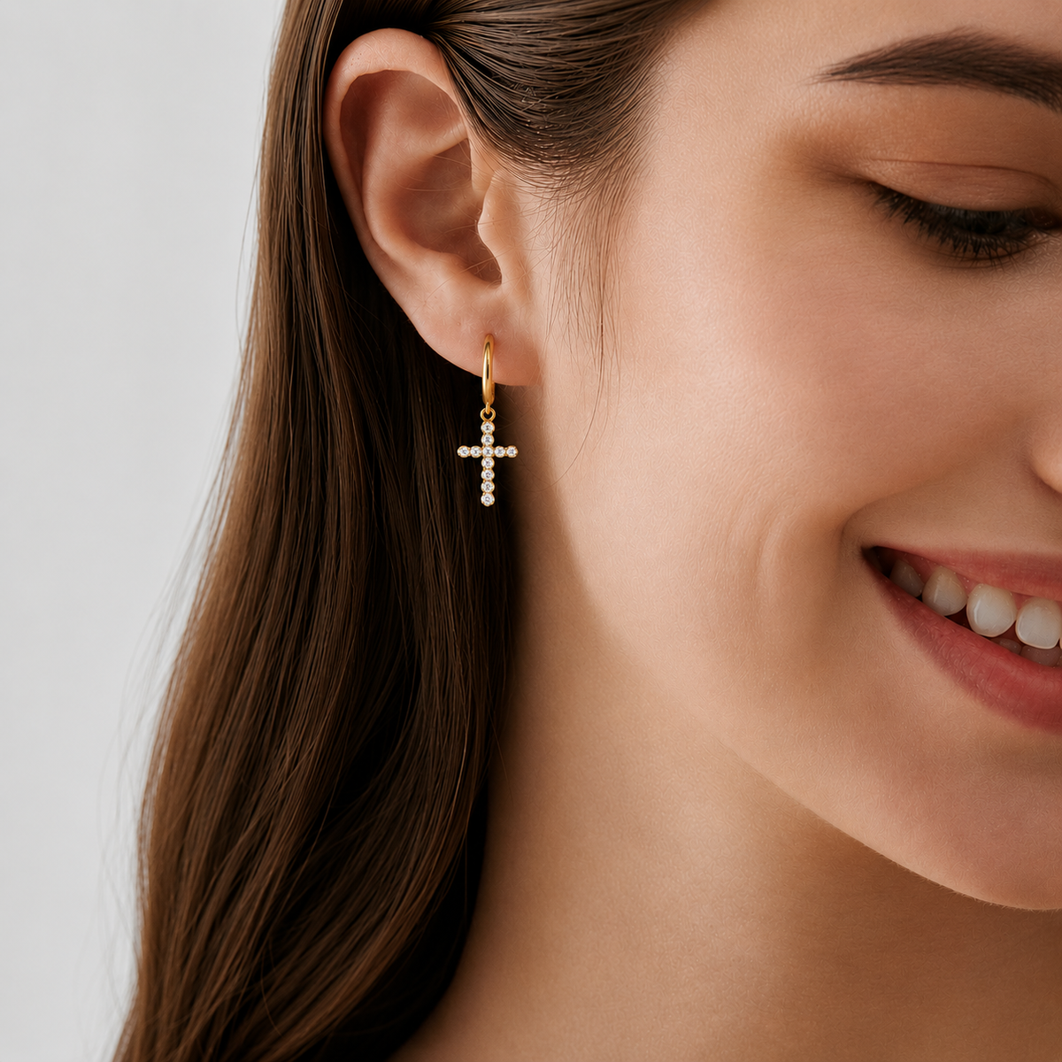 18K STAINLESS STEEL WATERPROOF TARNISH FREE HOOPS | 40E365: GOLD