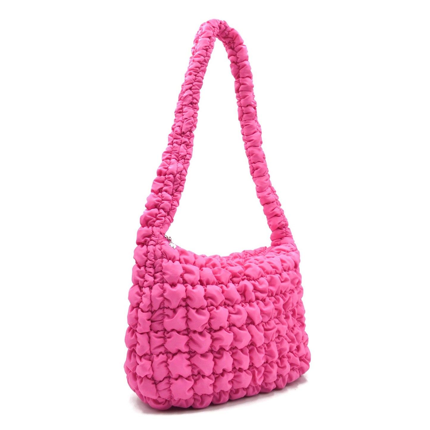 Quilted Scrunchies Hobo Sling Bag: Hot Pink Scrunch