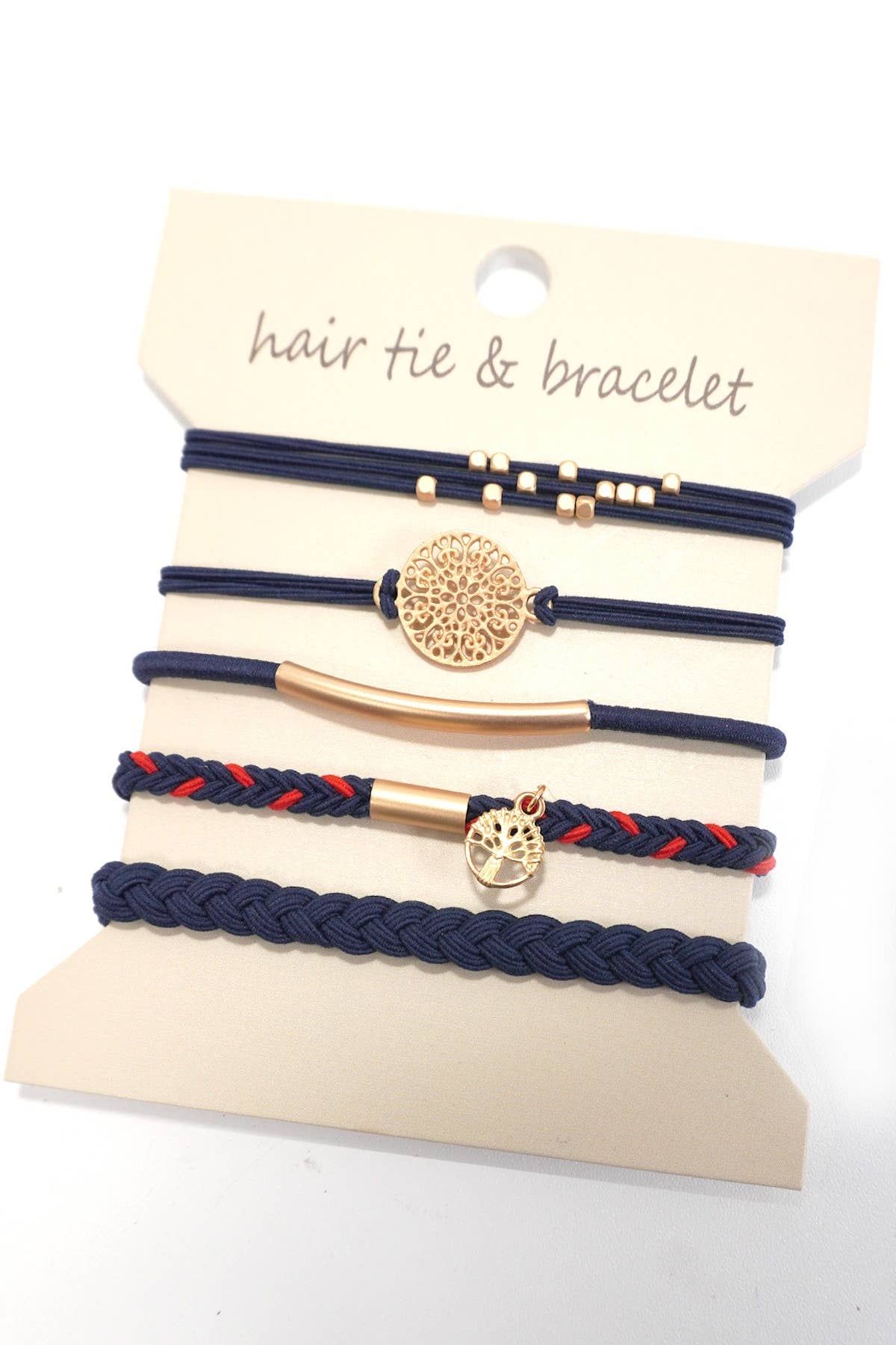 BOHO DUAL FUNCTION KNOT BRACELET HAIR TIES | 40BH100: Pink