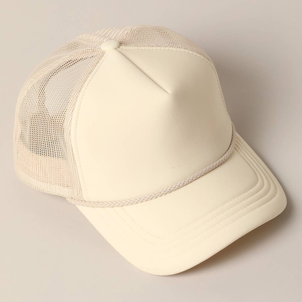 Plain Foam Rope Mesh Back Trucker Hat : ROSE-STN / ONESIZE