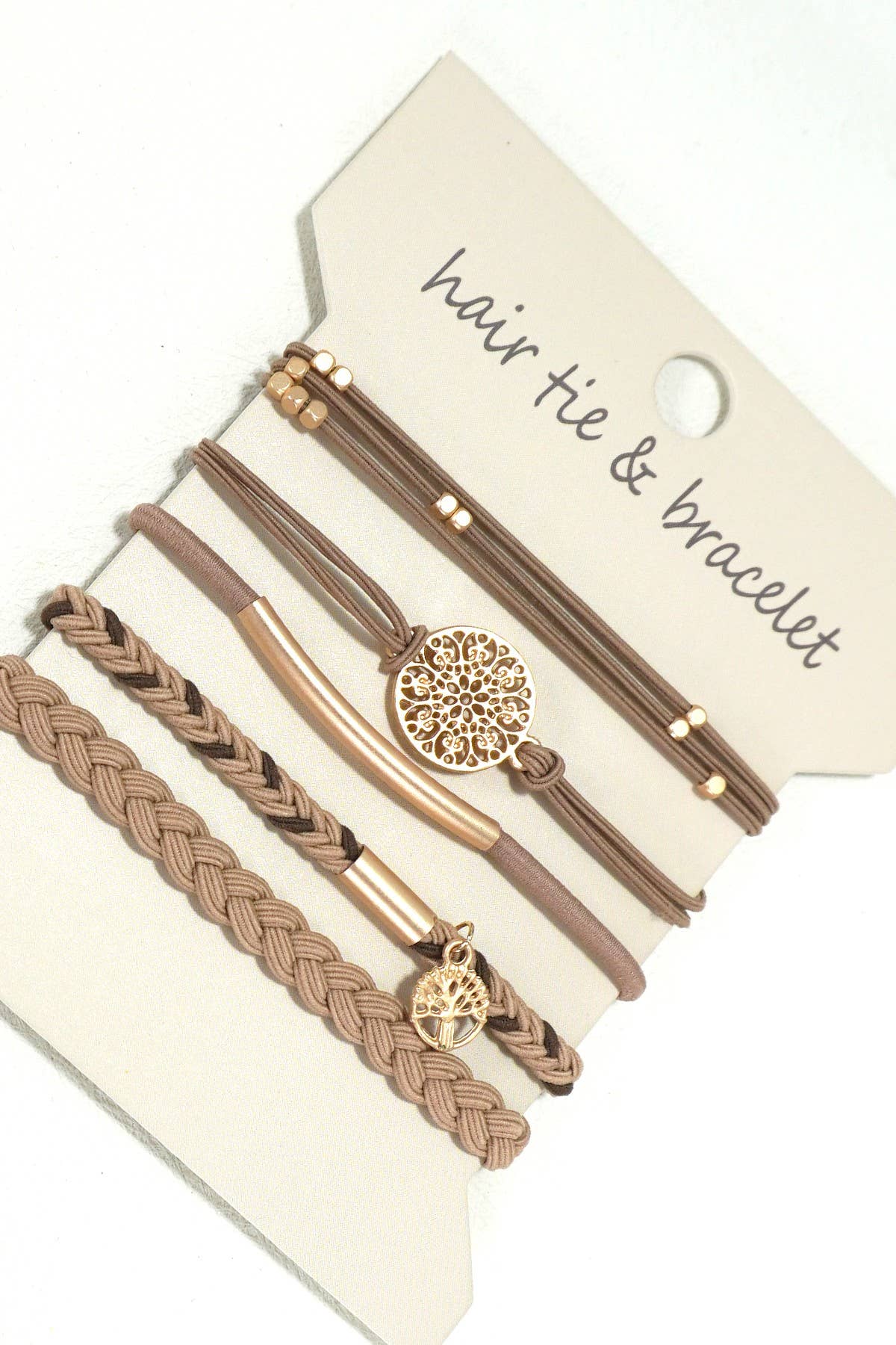 BOHO DUAL FUNCTION KNOT BRACELET HAIR TIES | 40BH100: Pink