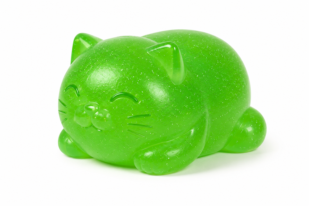 Feelzies Slow Flow™ Fat Cat: Bubblegum Glow
