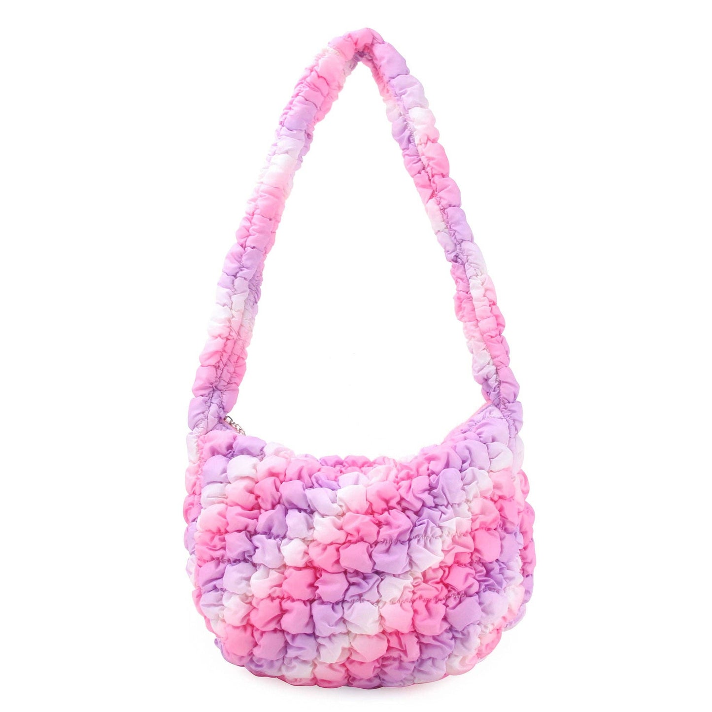 Quilted Scrunchies Hobo Sling Bag: Hot Pink Scrunch