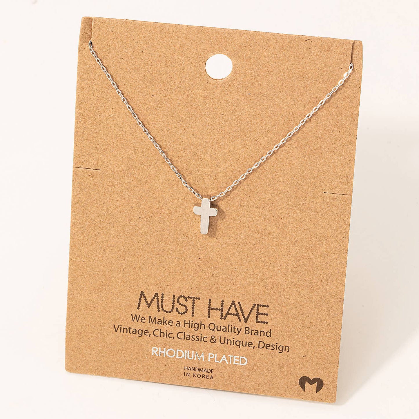 Dainty Mini Cross Pendant Necklace: G