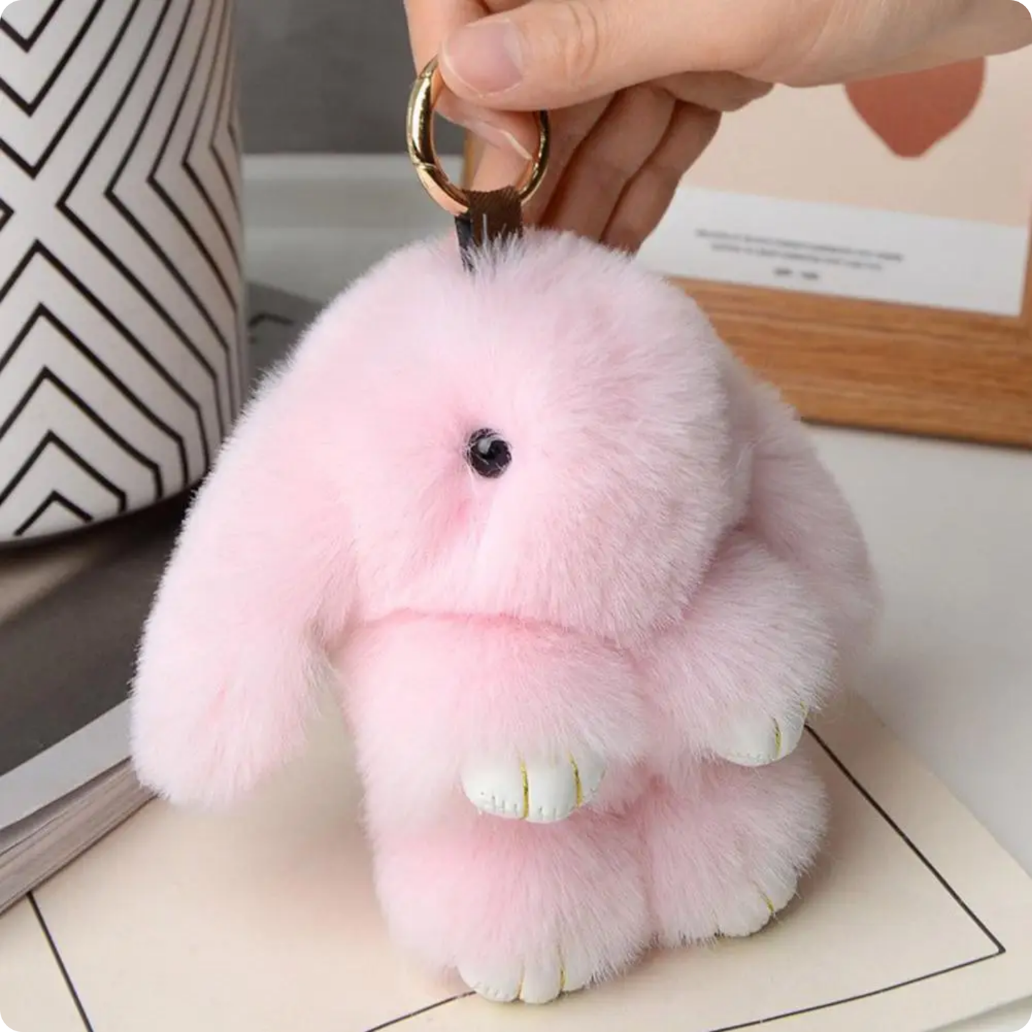 Holiday Soft Plush Bunny Keychain- Assorted
