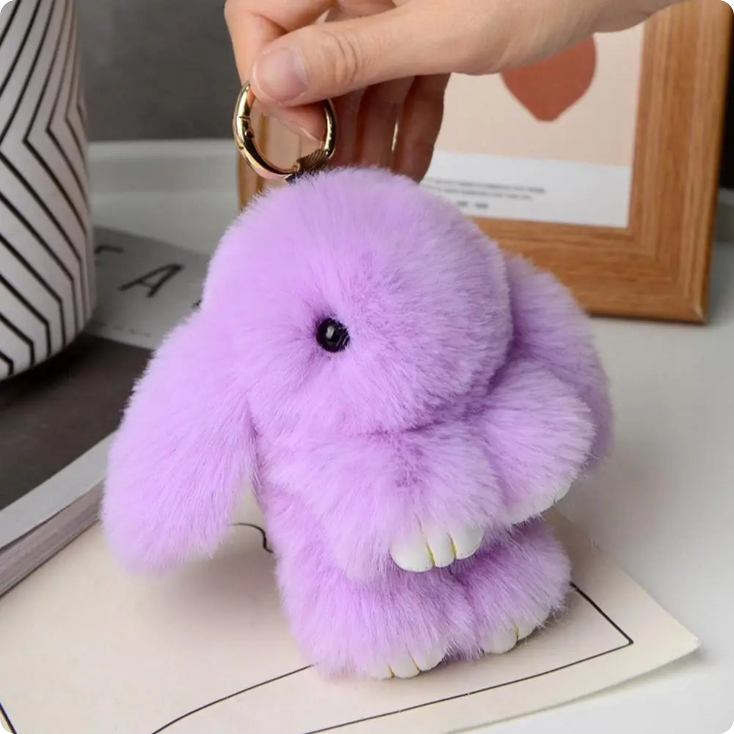 Holiday Soft Plush Bunny Keychain- Assorted