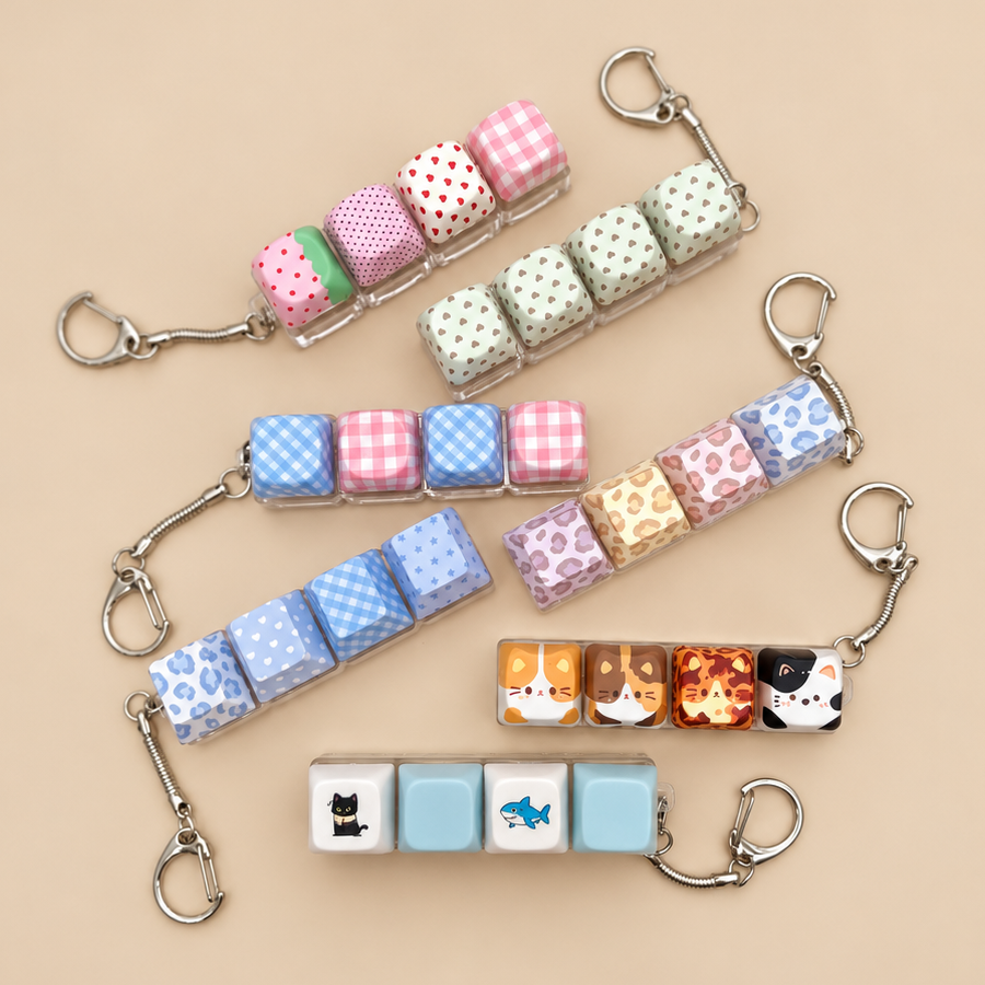Printed Keyboard Fidget Stress Relief Keychain | 40KC205: F