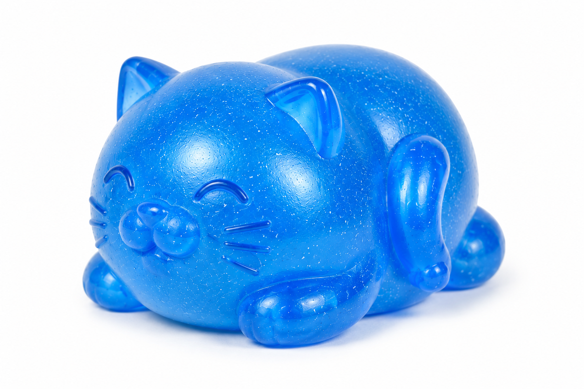 Feelzies Slow Flow™ Fat Cat: Bubblegum Glow