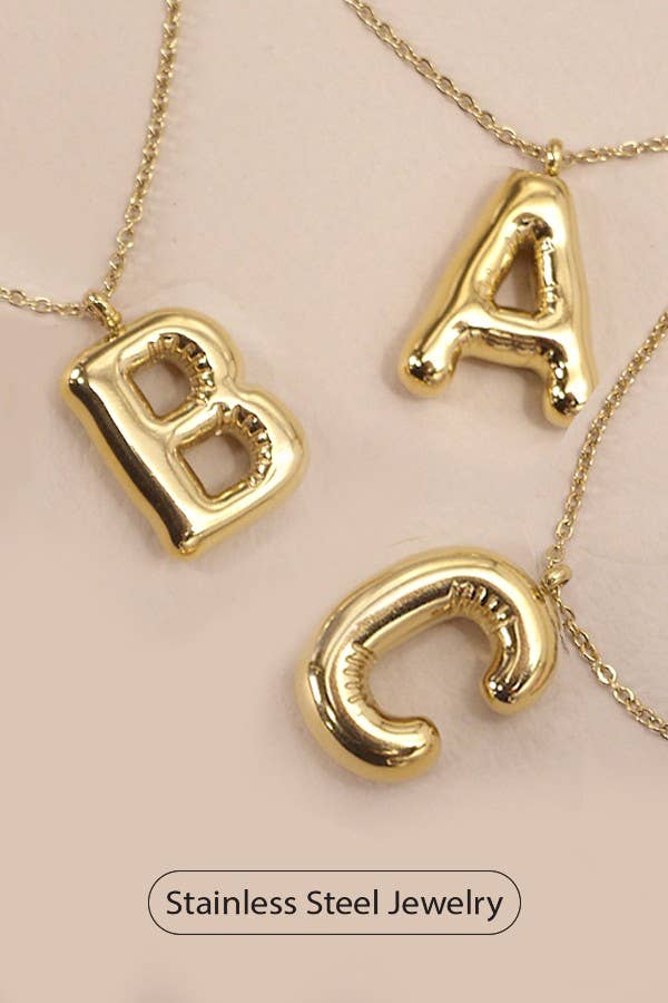 18K STAINLESS STEEL TARNISH FREE  INITIAL NECKLACE | 80N650: E