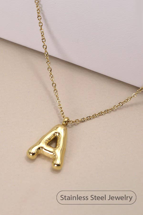 18K STAINLESS STEEL TARNISH FREE  INITIAL NECKLACE | 80N650: E