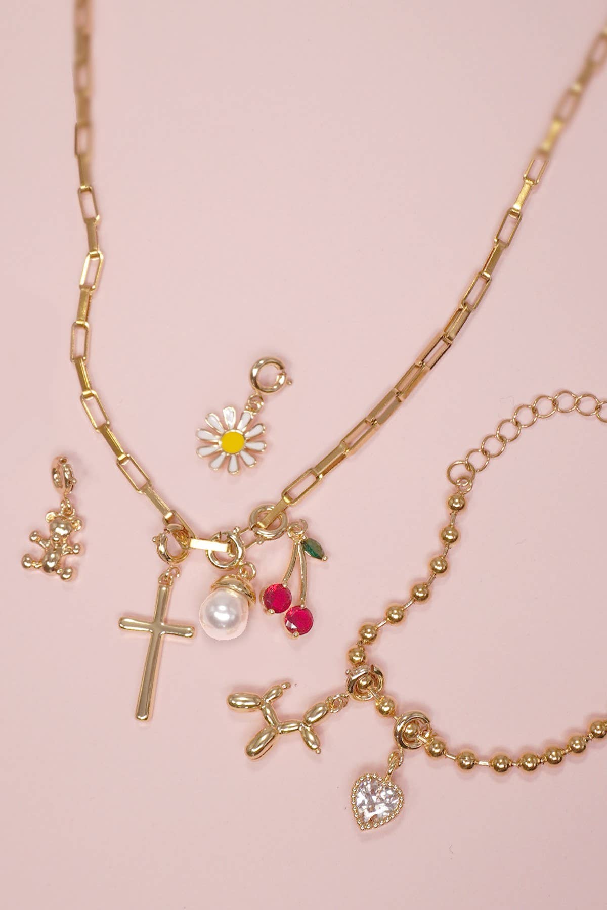 CHARM-18K REAL GOLD DIPPED WITH SPRING RING CLASP | 80CM1100: CROSS2