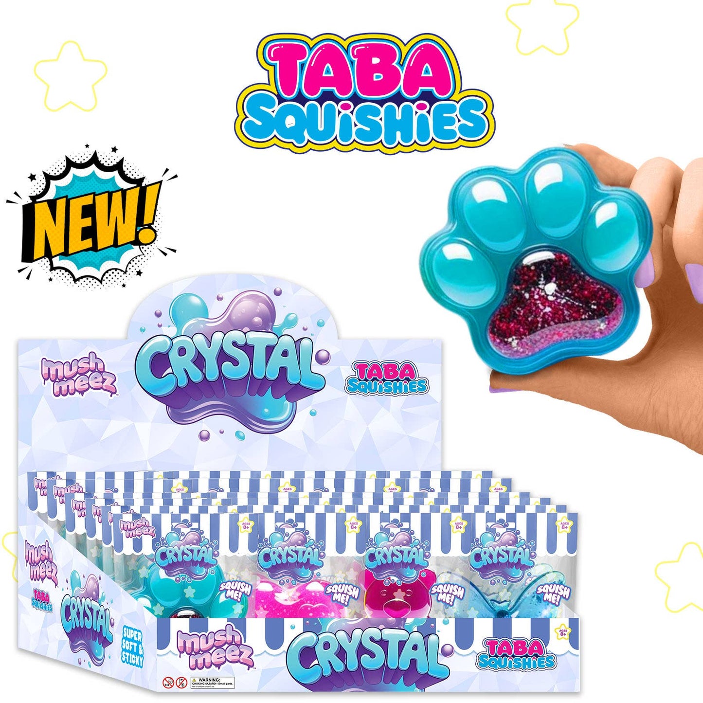 24pc Assortment Taba Squishies Mushmeez Crystal Clear