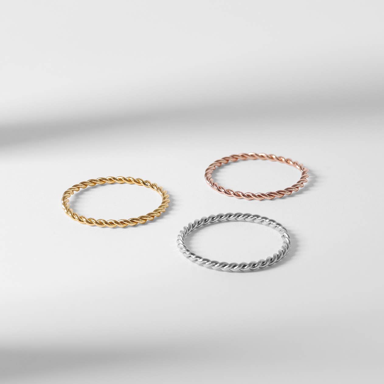 Stainless Steel Braided Stacking Ring - Hypoallergenic: Gold / 5