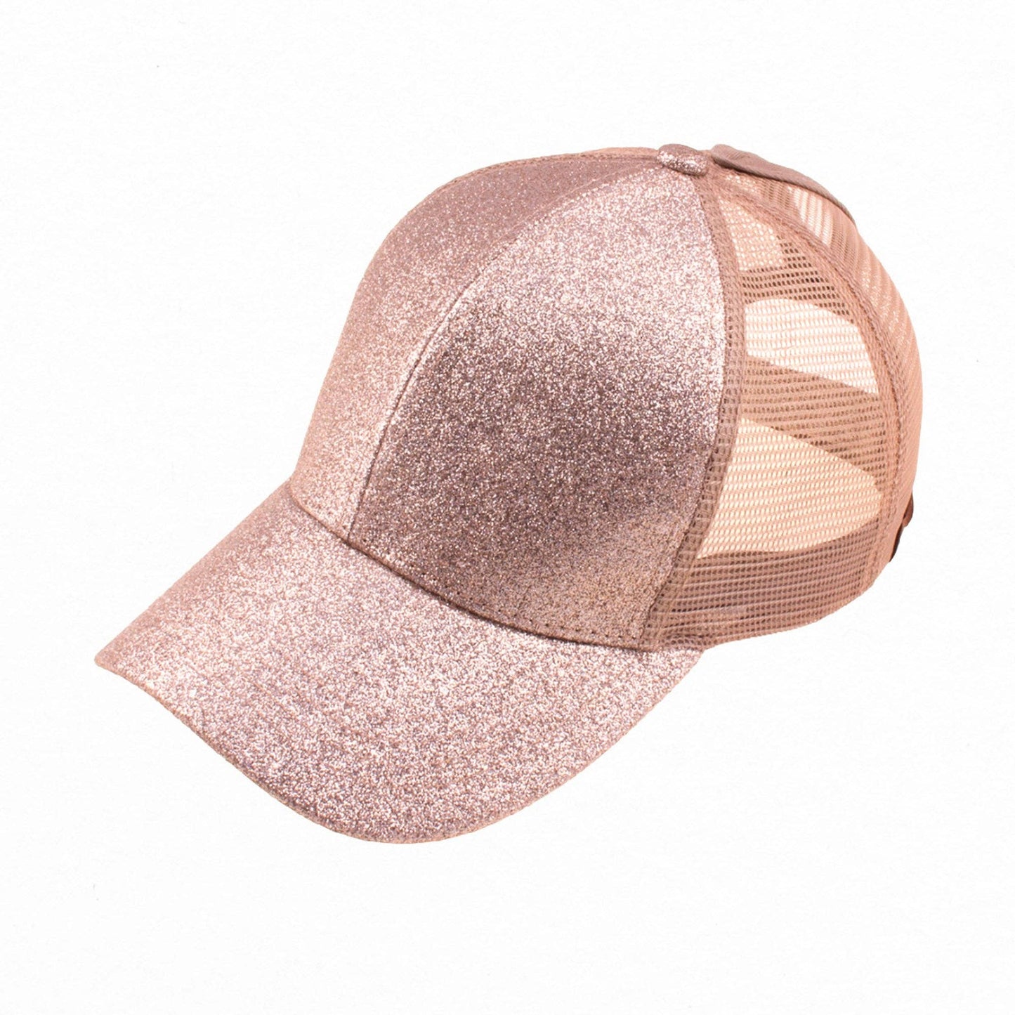 CC Kids Glitter Pony Caps ( KIDS BT-6 ): Rose Gold / C.C KIDS ® Tag || Fits Size 1T - 4T || (Head Circumference 17" - 20”)