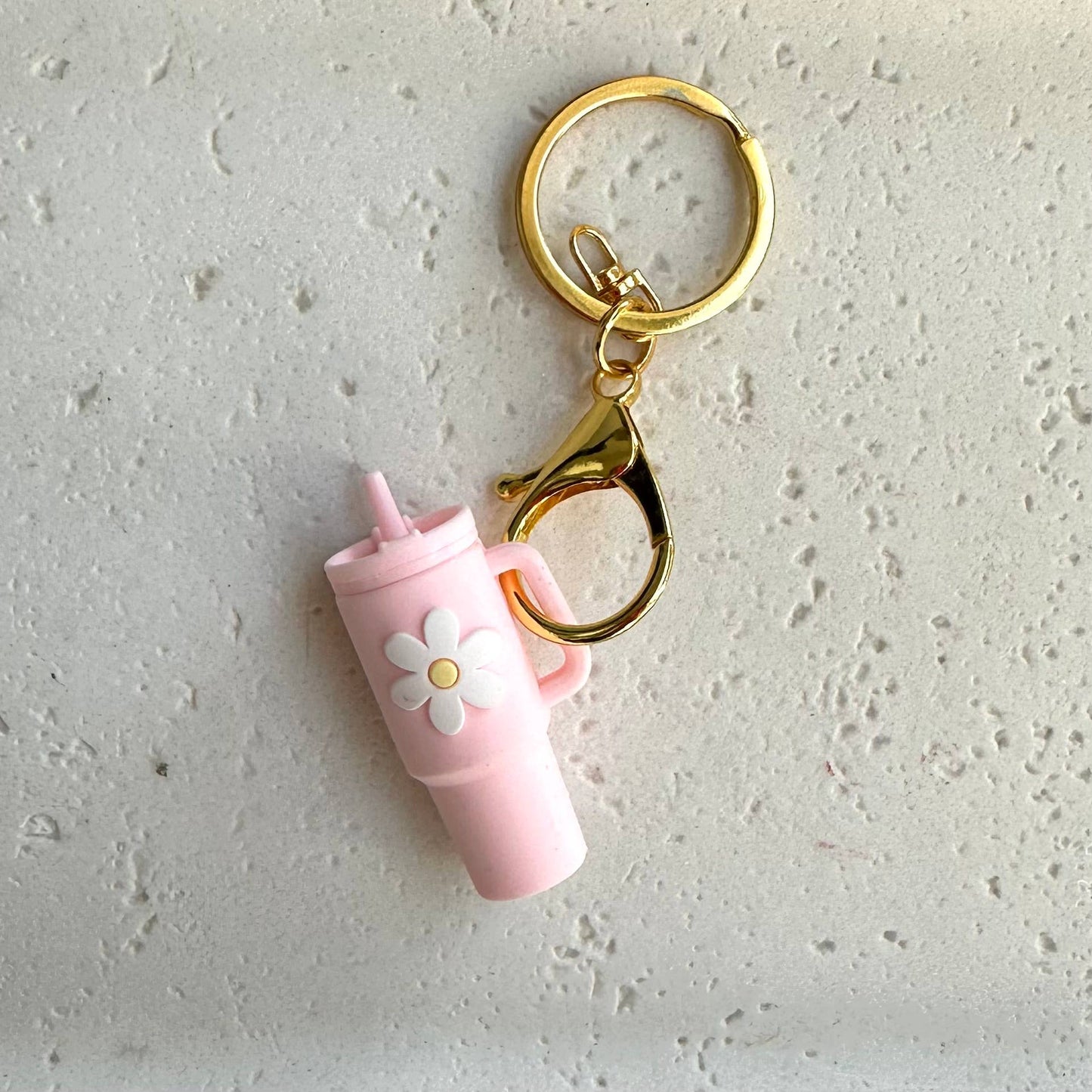 Petite Tumbler with Gold Hardware Keychain Light Pink