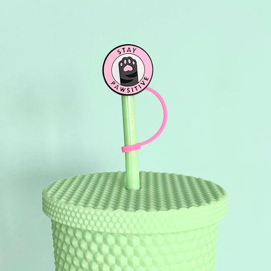 Straw Cover Topper Cat Paw Stay Pawsitive 7mm