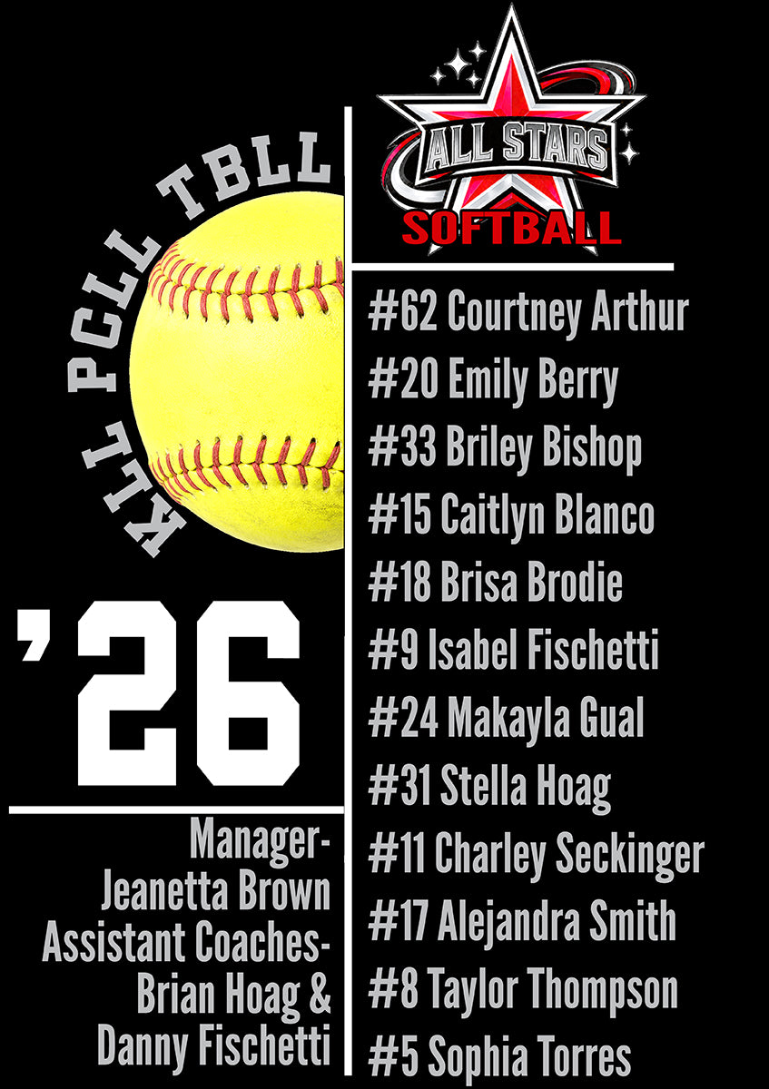 Softball All Stars KLL PCLL TBLL
