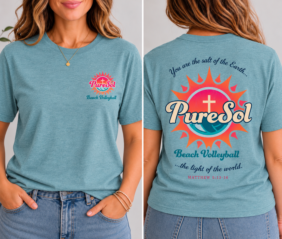 PureSol Beach Volleyball -Heather Blue Lagoon