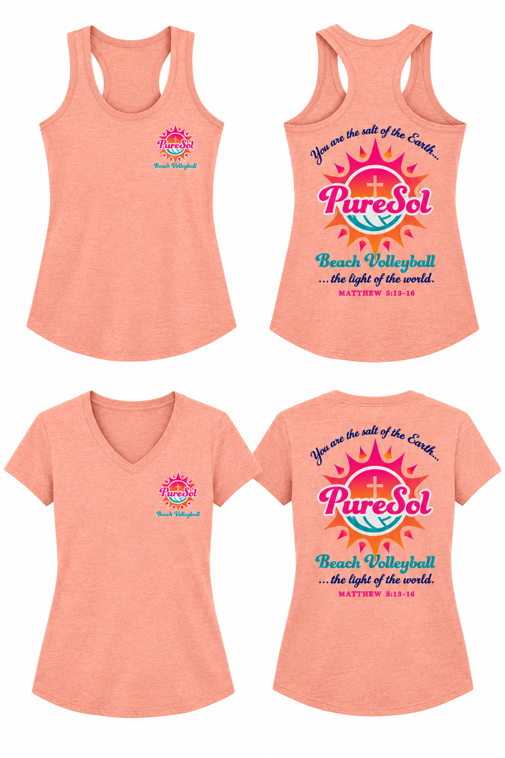 PureSol Beach Volleyball V-Neck Or Tank Top