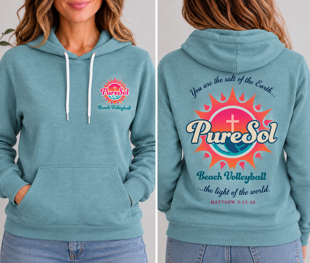 PureSol Beach Volleyball -Heather Blue Lagoon