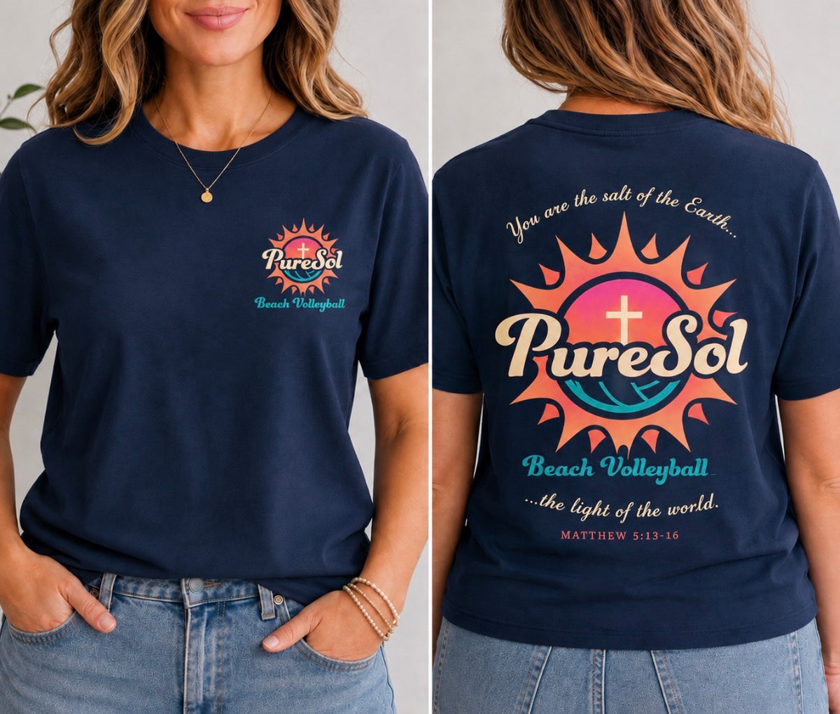 PureSol Beach Volleyball Logo Tee