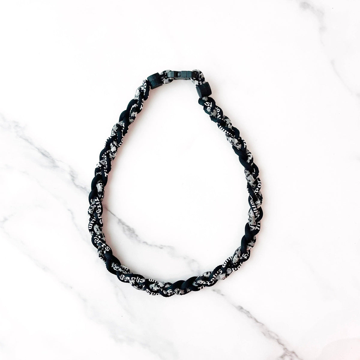 Braided Sports Necklace | Black + Digital Camo