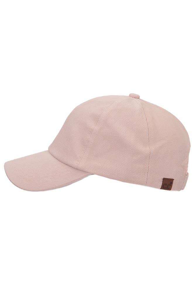 C.C Brushed Twill Baseball Cap: Dusty Rose