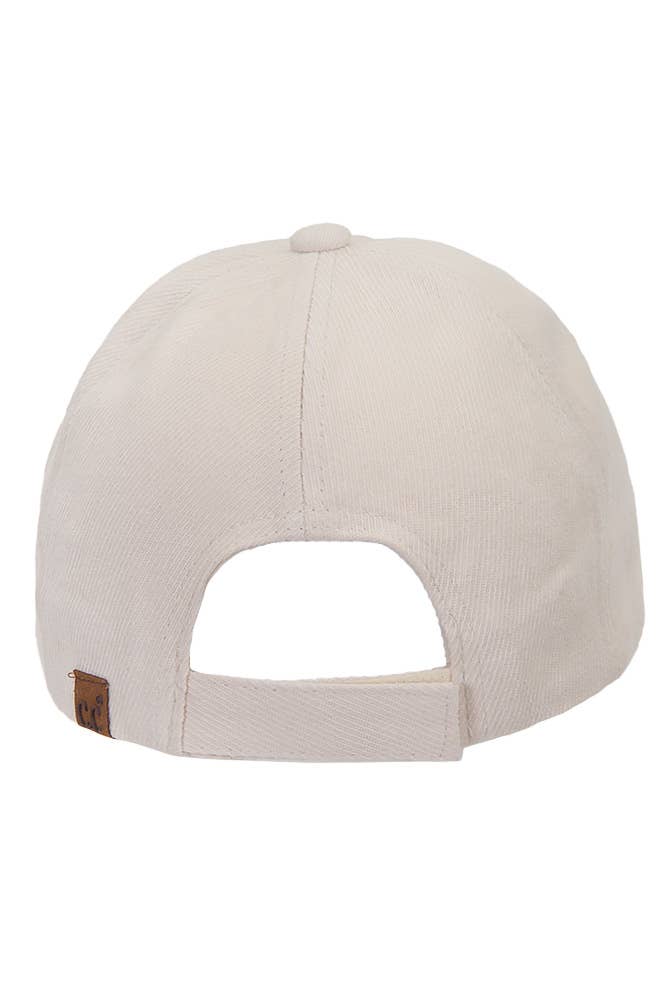 C.C Brushed Twill Baseball Cap: Light Beige
