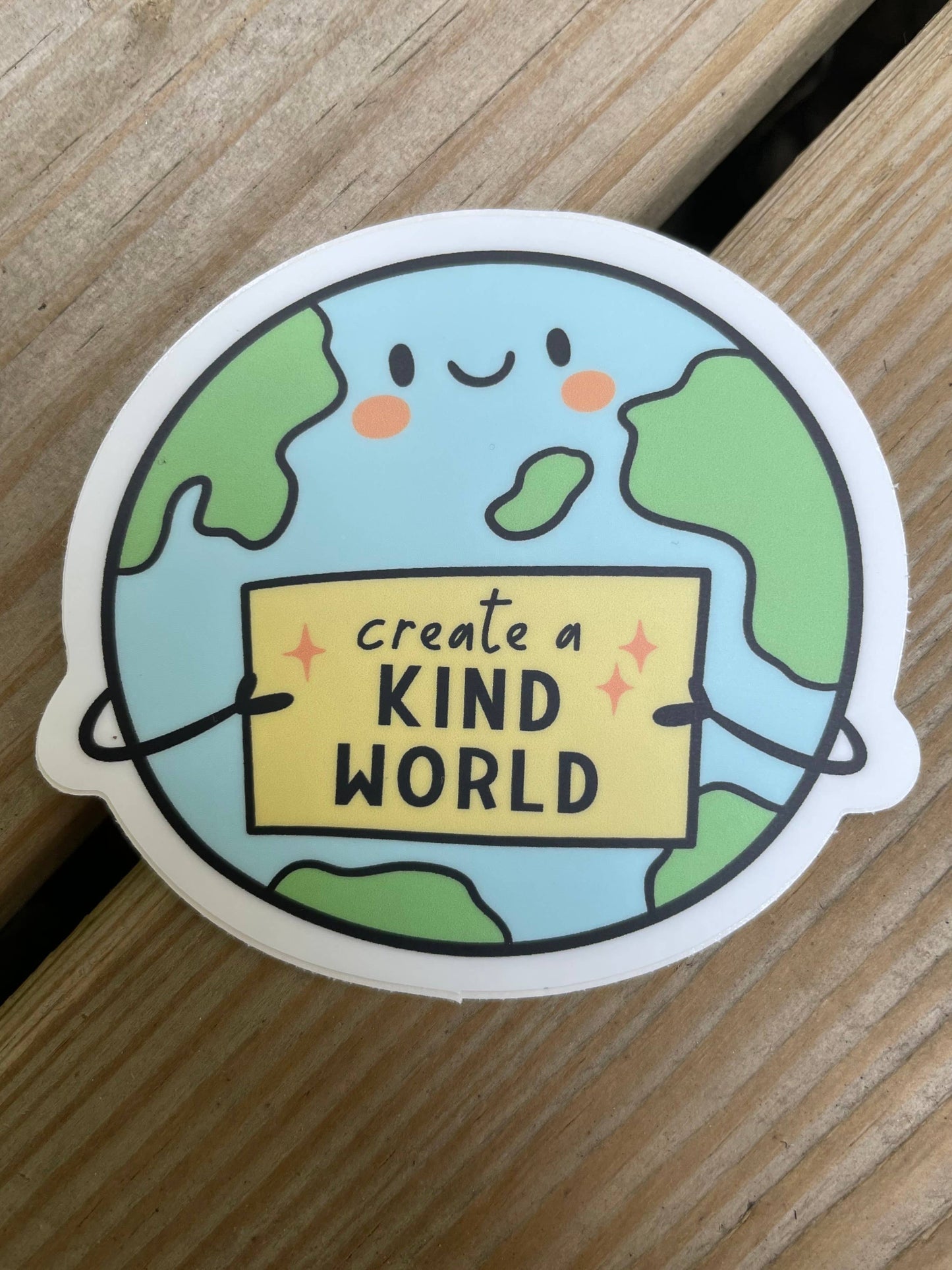 Create A Kind World Vinyl Sticker, 3" x 2.8: No Packaging / Matte