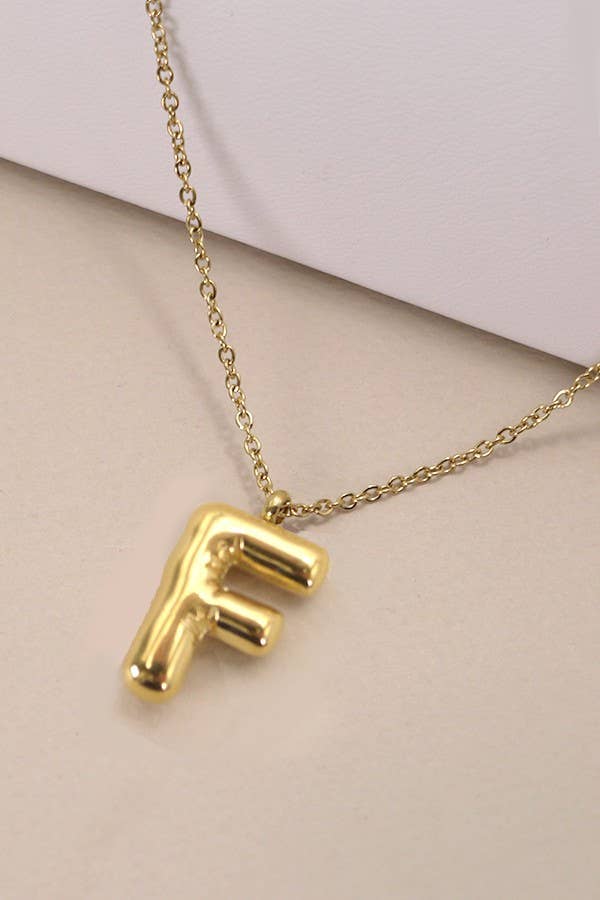 18K STAINLESS STEEL TARNISH FREE  INITIAL NECKLACE | 80N650: E