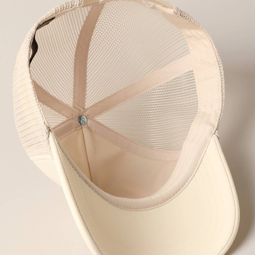 Plain Foam Rope Mesh Back Trucker Hat : BLK-STN / ONESIZE