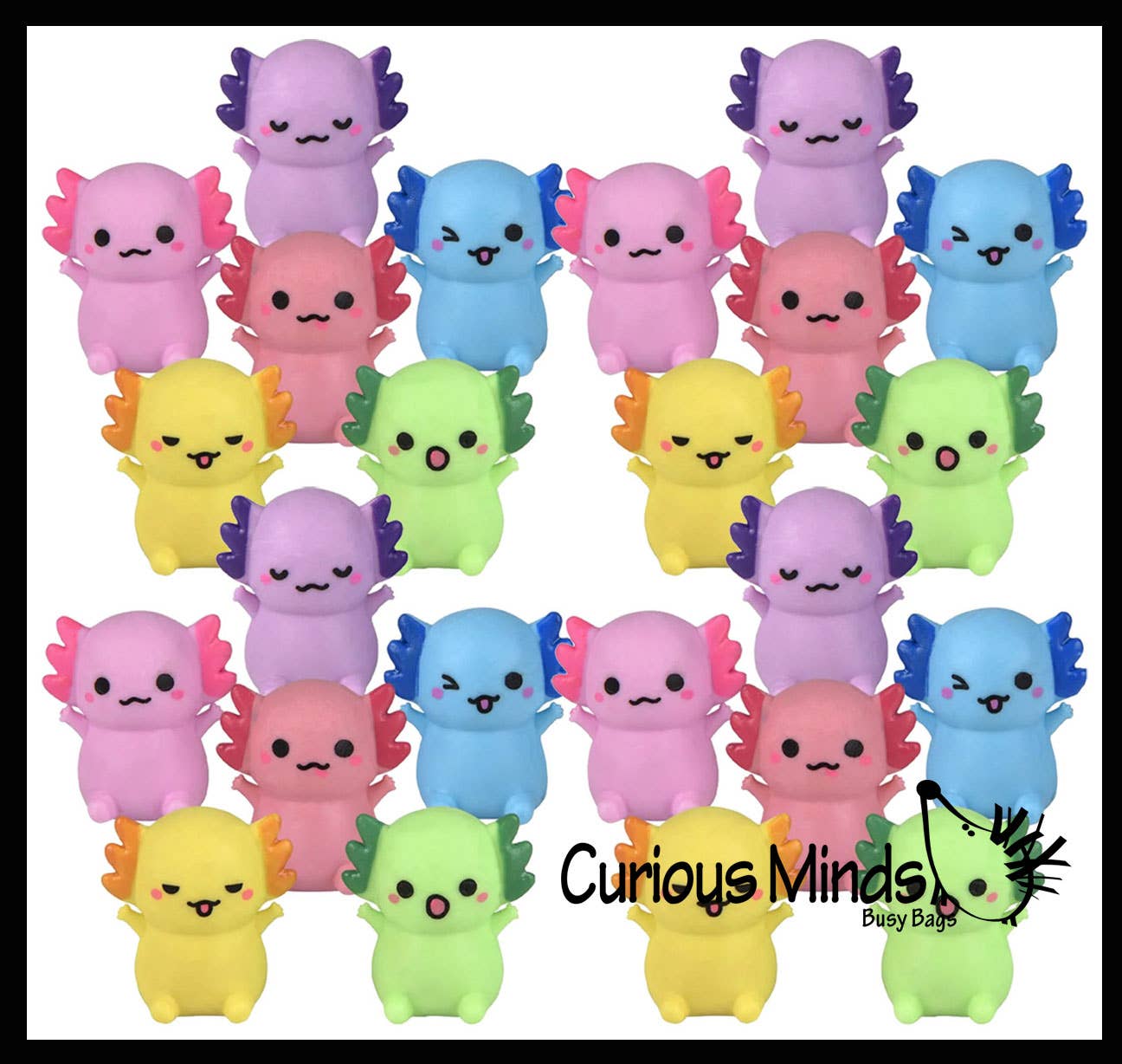 Set of 100 Axolotl Figurines - Cute Little Animal Figures