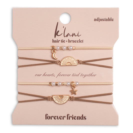 "Forever Friends" Sharable Friendship Hair Tie Bracelets