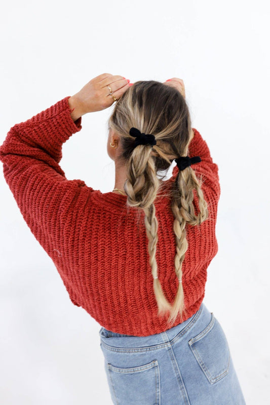 BOW SLICK BACK PONYTAILS (PACK OF 3): BLACK
