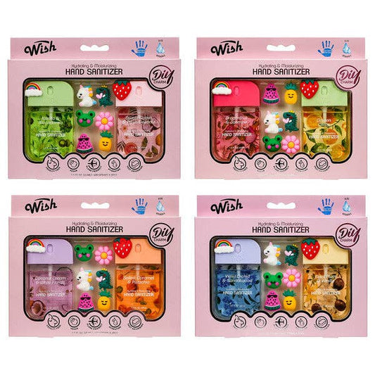 Assorted Charm Collection Sanitizer Case (20 Units: 5 each Coconut Salted, Dragonfruit Golden, Vanilla Sweet, Violet Plum)