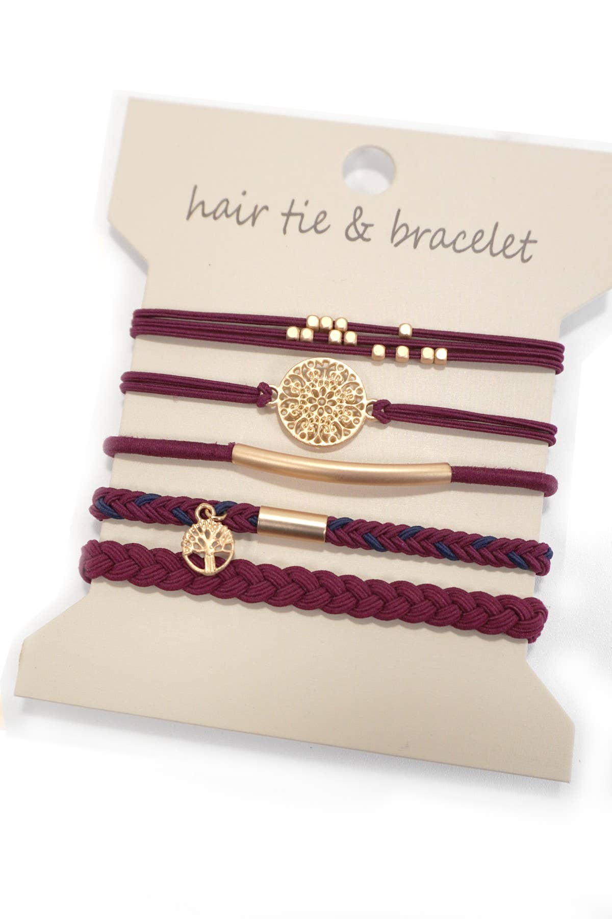 BOHO DUAL FUNCTION KNOT BRACELET HAIR TIES | 40BH100: Pink