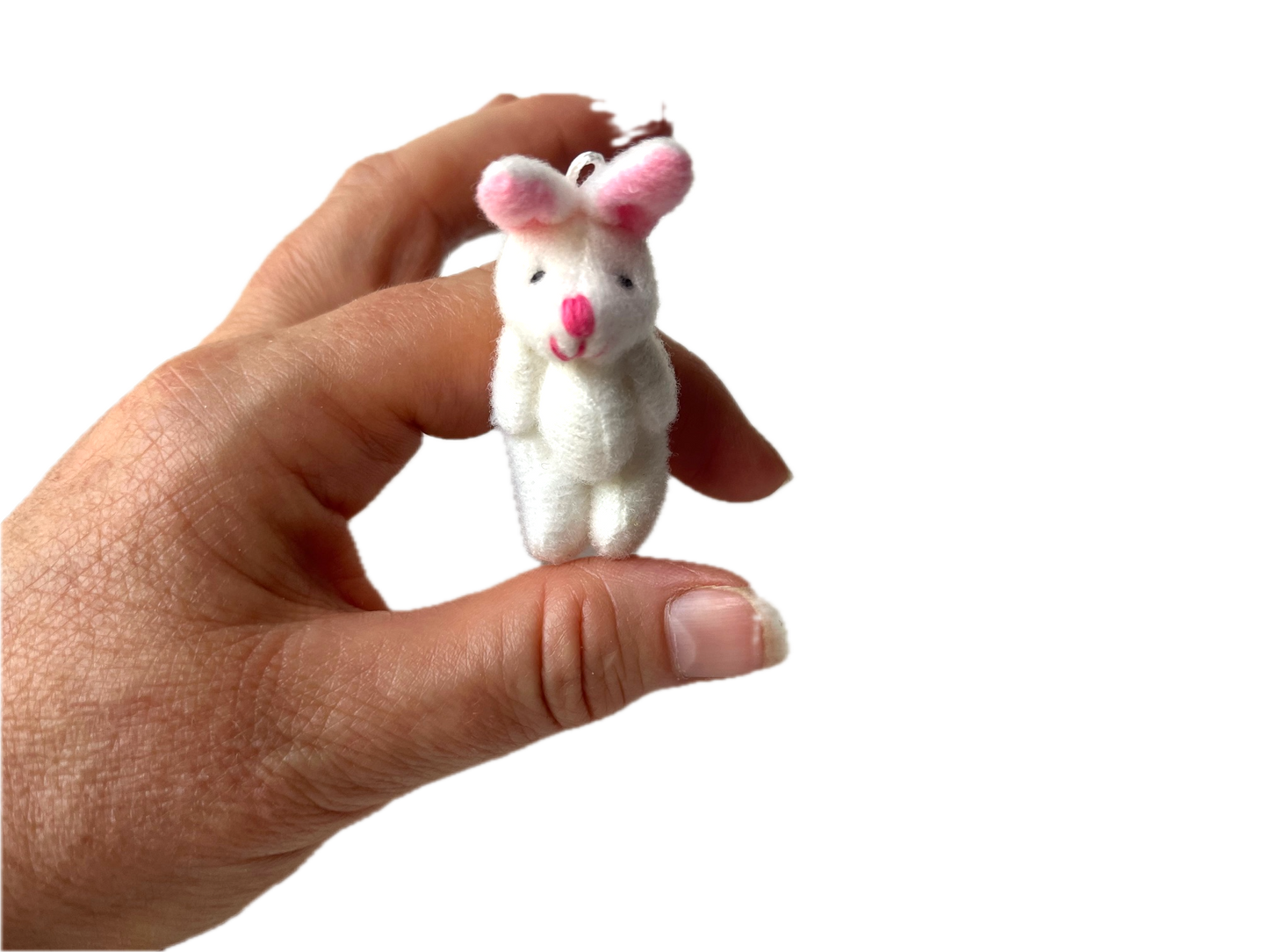 Miniature Stuffed White Bunny Rabbit